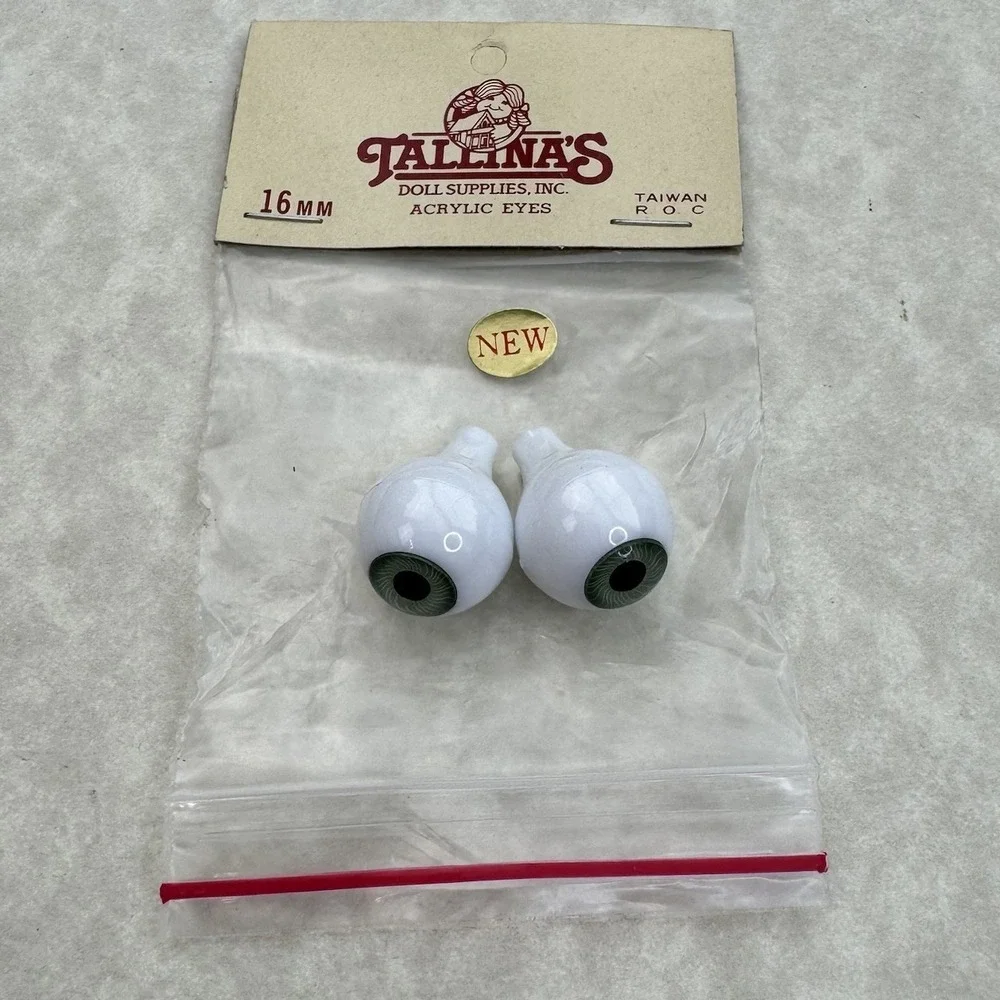 Tallinas Doll Eyes 16mm Acrylic Green Iris -‎ White Sclera New Doll Supplies